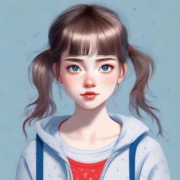 A high-quality digital art image portrays a teenager with unique features