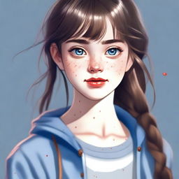 A high-quality digital art image portrays a teenager with unique features