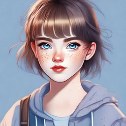 A high-quality digital art image portrays a teenager with unique features