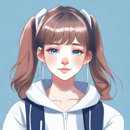 This is a high-quality digital art image showcasing a teenage girl with a unique style
