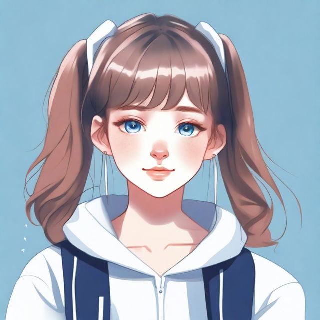 This is a high-quality digital art image showcasing a teenage girl with a unique style