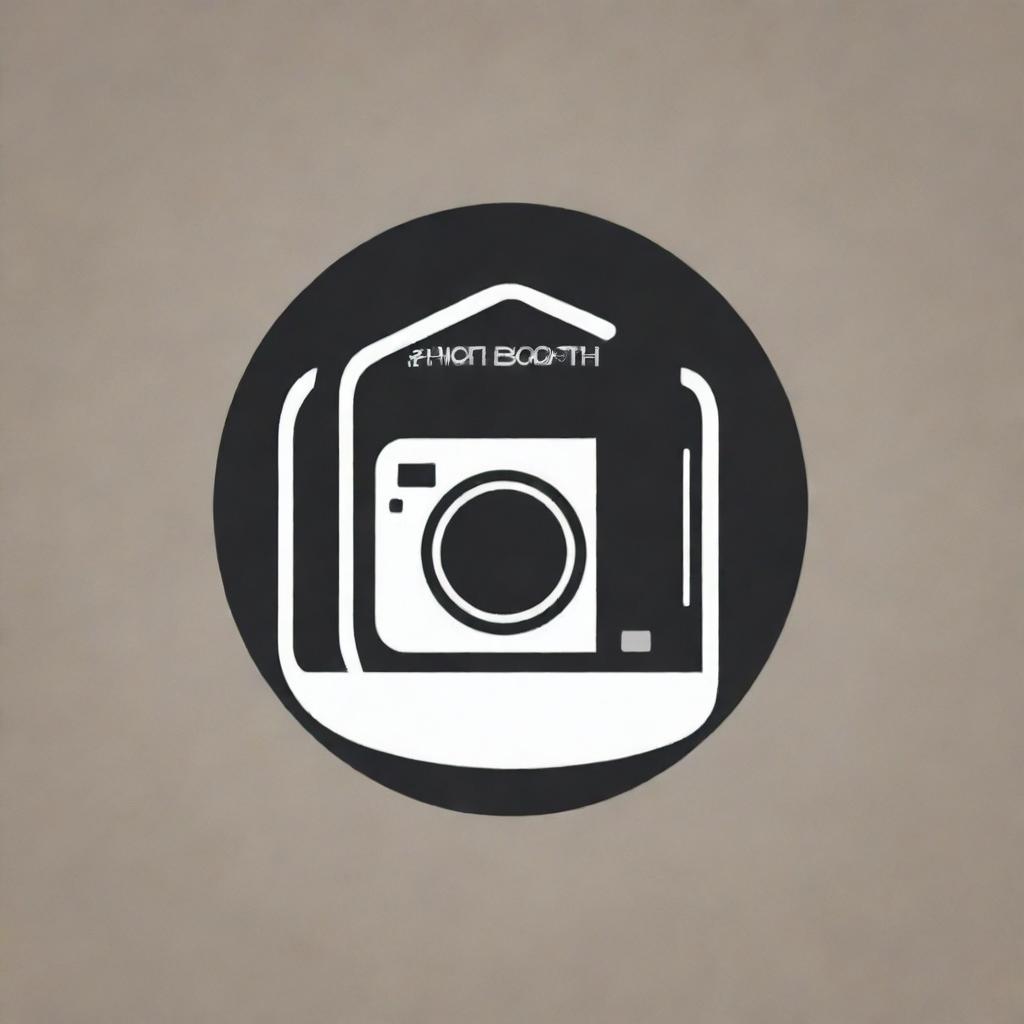 Design a logo for a photo studio named 'PHOTO BOOTH', emphasizing its rental business aspect.