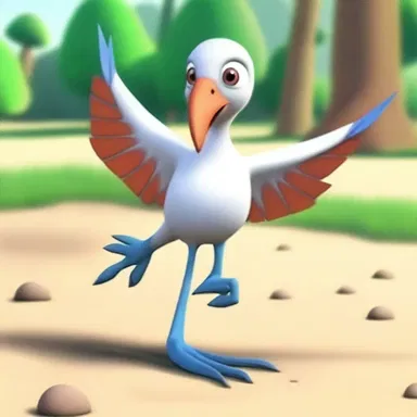 In the cartoon, the heterodactyl bird scurried across the screen with its unique foot structure.