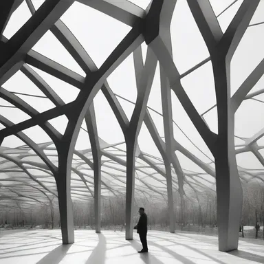 The modern building design featured a unique roof structure, inspired by the heterodactyl feet of birds.