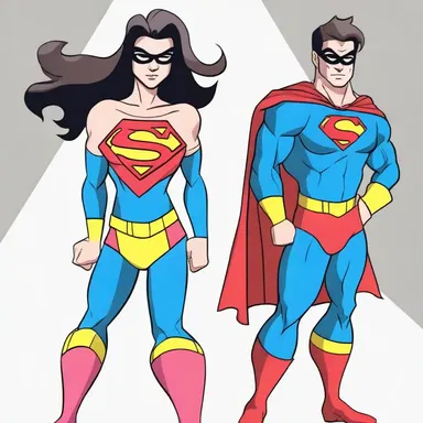The cartoon depicted a female character undergoing masculinization, resulting in her transformation into a masculine superhero.