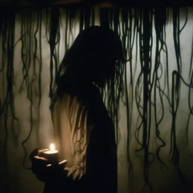The horror film was filled with scenes of coiling tendrils that wrapped around the protagonist, creating an eerie and unsettling atmosphere.