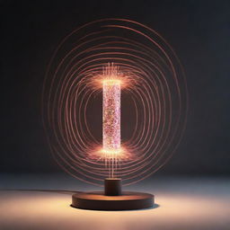 A concept visualization of wireless energy, showcasing radiant electrical waves emanating from a power source.