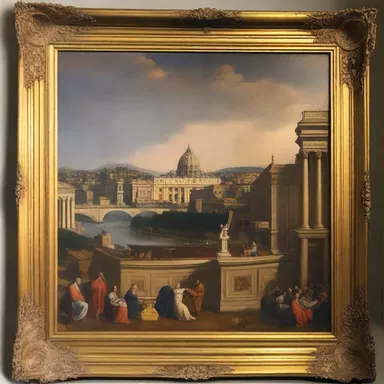 The ultramontane painting showcased a magnificent view of the Vatican City, capturing its architectural grandeur and religious significance.