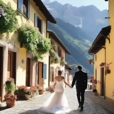 The couple spent their honeymoon in a charming, ultramontane village in the Italian Alps.