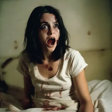 After watching the scary movie, she couldn't help but sentimentalize the terrifying scenes, reliving the horror in her mind.