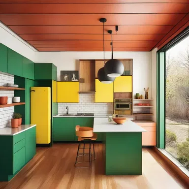 The designer chose to sentimentalize the space by incorporating nostalgic elements from the mid-century era.