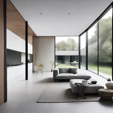The minimalist style of the house instills a sense of calmness and simplicity.