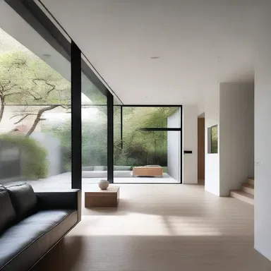 The minimalist style of the house instills a sense of calmness and simplicity.
