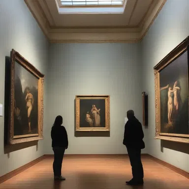 The museum displayed paintings that aimed to instill a sense of awe and beauty in the viewers.