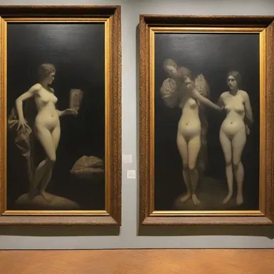 The museum displayed paintings that aimed to instill a sense of awe and beauty in the viewers.