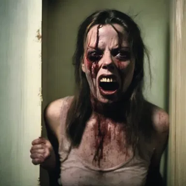 As the killer chased her through the dark, empty house, she screamed hysterically for help.