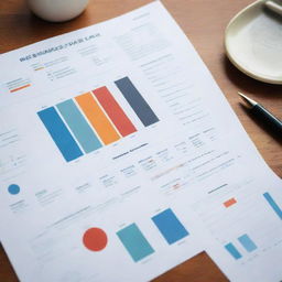 An intricately detailed business plan complete with graphs, charts, and icons that exudes professionalism and strategy.