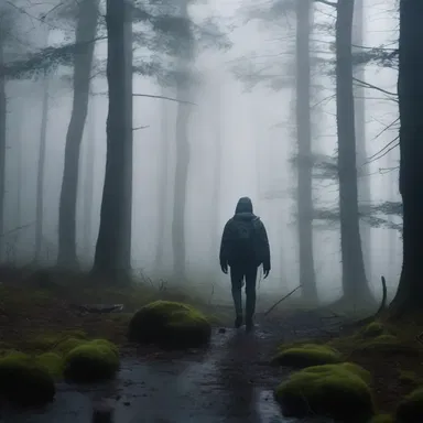 The movie used special effects to create an atmospheric miasmal scene, featuring the protagonist walking through a mist-filled forest.