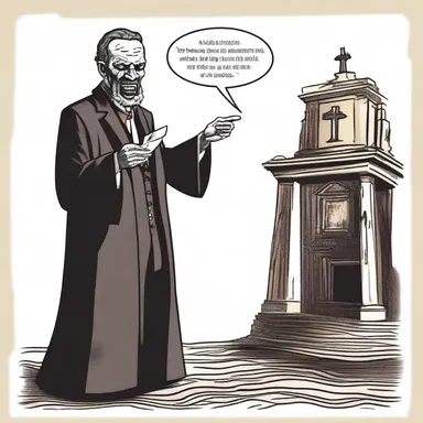 The preacher sermonized about the consequences of evil actions, just as if delivering a horror tale.