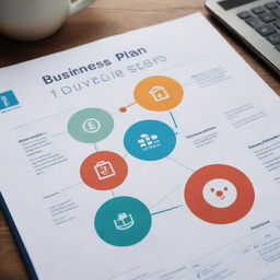 A comprehensive business plan for a pharmaceutical company, featuring relevant industry-specific icons, graphs, and charts with a professional appeal.