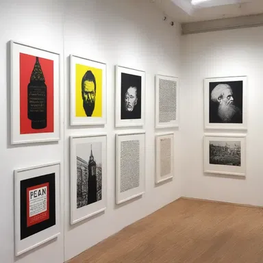 The bill poster carefully placed the art prints on the gallery walls, creating a stunning exhibition.