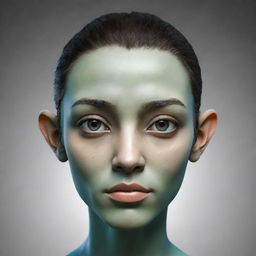 A digitally stylized, intriguing avatar with a neutral expression on its face.