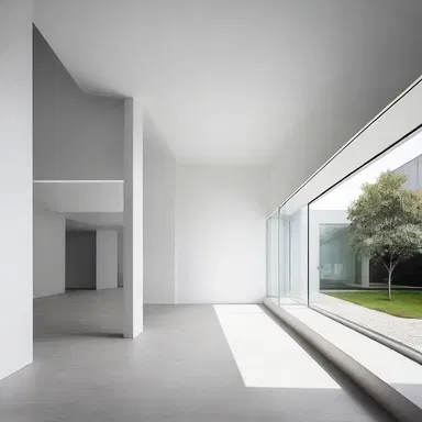 The architect's disposition towards minimalism is evident in the clean lines and simple aesthetic of the building.