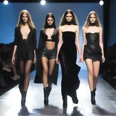 The fashion show featured models walking down the runway in tenebrific outfits, highlighting the allure of dark and gloomy aesthetics in the fashion industry.