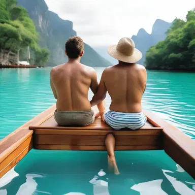 In a romantic setting, the couple decided to use the buddy system to ensure they always stayed together during their vacation.