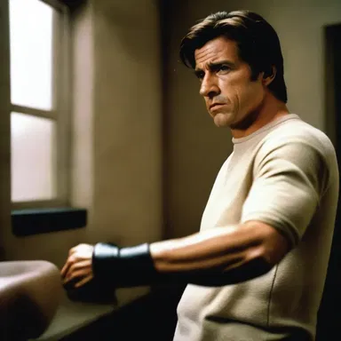 The protagonist in the film reached for a bracer to calm their nerves before the climactic scene.