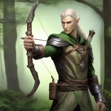 In the enchanted forest, the elven archer adorned a beautiful bracer to enhance his accuracy and protect his arm.