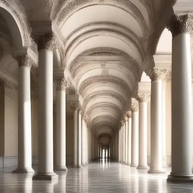 The enduringly elegant columns and archways in this building showcase the timeless beauty of classical design.