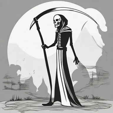 In the animated world, death is often portrayed as a comical character with a scythe.