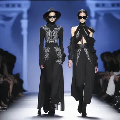 The designer's collection showcased a bold and edgy look, inspired by the theme of death.