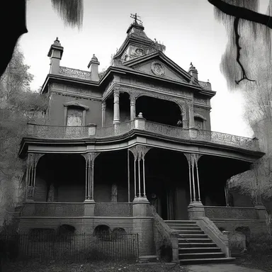 The haunted mansion was filled with eerie tales of death and despair.