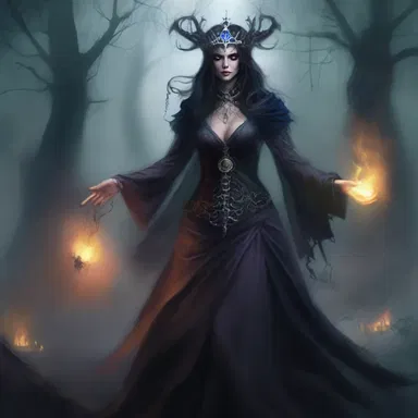 The dark enchantress cast a spell upon the kingdom, causing chaos and maddening its inhabitants.