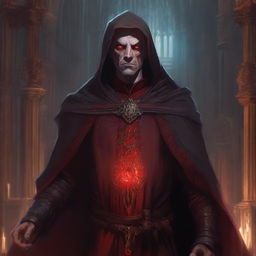 A high-quality digital art image showcasing a priest character from Dungeons and Dragons, cloaked in traditional vestments