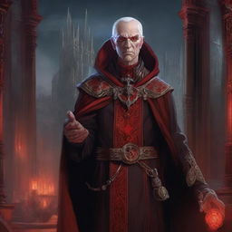 A high-quality digital art image showcasing a priest character from Dungeons and Dragons, cloaked in traditional vestments