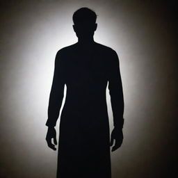 Generate an image of a shadowy, mysterious figure, their outlines subtly illuminated, features obscured, presenting an aura of mystery.