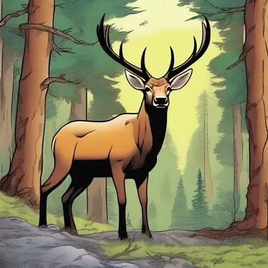 In the comic book series, the superhero encountered a wapiti while exploring the forest.