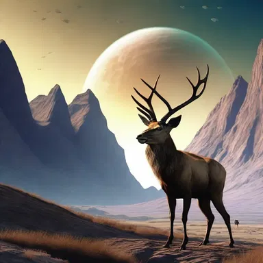 The alien planet featured in the science fiction novel was inhabited by wapiti-like creatures.