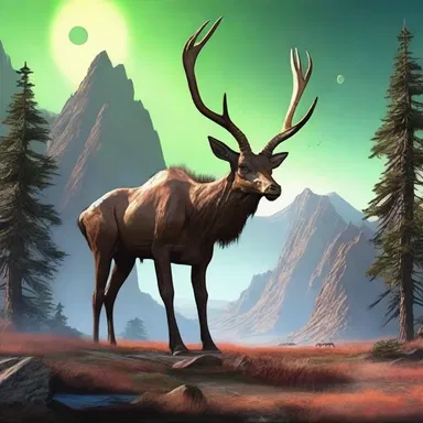 The alien planet featured in the science fiction novel was inhabited by wapiti-like creatures.