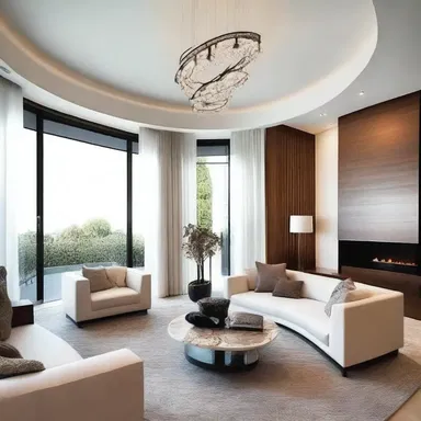 The elegant piece of furniture in the living room perfectly complements the modern fashion of the entire house.