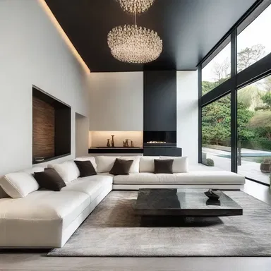 The elegant piece of furniture in the living room perfectly complements the modern fashion of the entire house.
