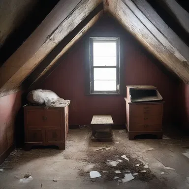 The abandoned, dusty piece of furniture in the attic gave off a sinister vibe, as if it belonged in a horror movie.