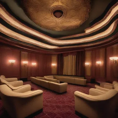 The luxurious theater was equipped with plush, comfortable pieces of furniture, providing the audience with a cinematic experience like no other.