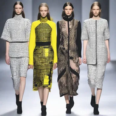 The avant-garde designer showcased a collection inspired by kaluresis, using prints and patterns resembling chemical formulae and urine analysis results.