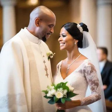 At their wedding ceremony, the couple chose a canticle that expressed their love and devotion for each other.