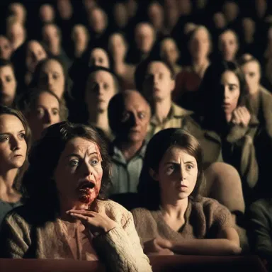 The exalting suspense of the horror movie had the audience on edge.