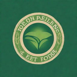 A logo for a farm named 'Green Planet' featuring vibrant green fields and a centered planet symbol, encircled by grain.